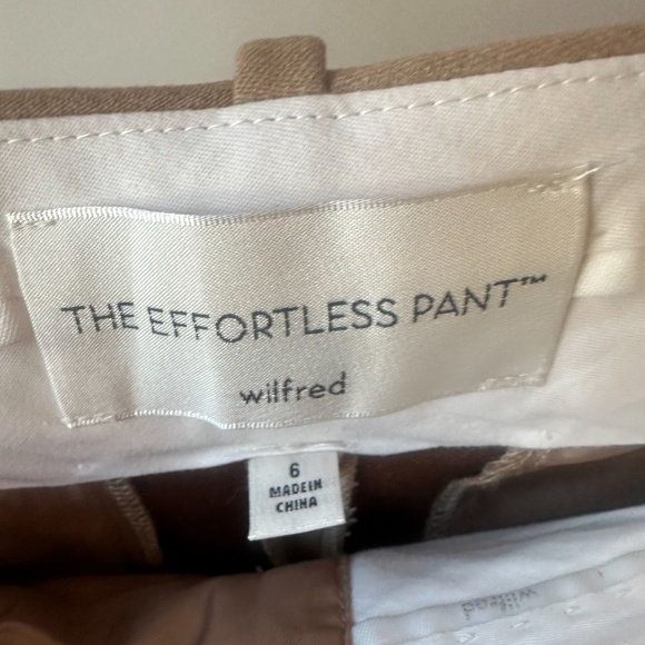 Aritzia Wilfred Effortless Crop Pant Size 6 in Colour Heather Gold Camel - Picture 3 of 4